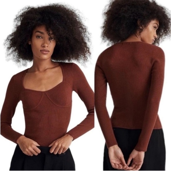 Madewell Wide Rib Sweater Knit Top - Picture 6 of 6